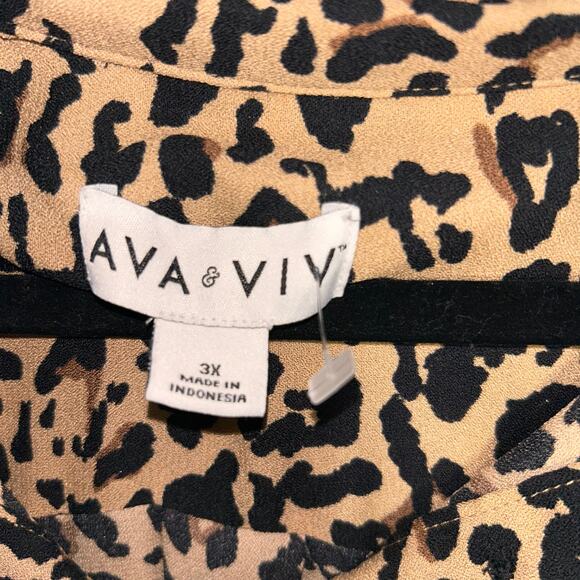 Ava & Viv Leopard Print Button Down Dress Size 3X - Picture 5 of 6